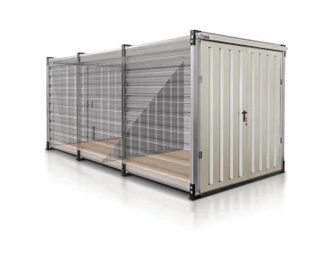 Raktárkonténer 5 m, dupla, fehér RAL 9002