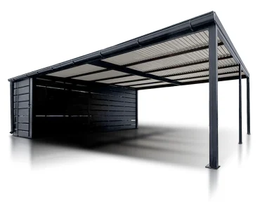 Carport 7,5x5,5, tárolóhelyiséggel