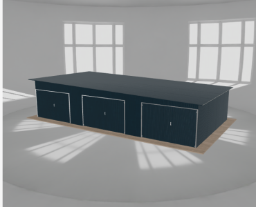 Mobilgarázs 11x6 m, háromállásos, jobb oldalra lejtő tetős, grafit