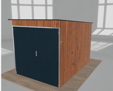 Szerszámos ház 2x3 m, hátra lejtő tetős, aranytölgy