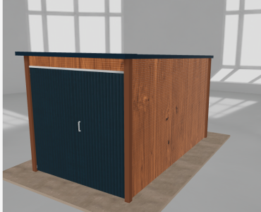 Szerszámos ház 2x3,5 m, hátra lejtő tetős, aranytölgy
