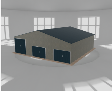 Lemezcsarnok 12x12 m, nyeregtetős, alumínium