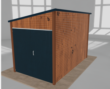 Szerszámos ház 2x3,5 m, bal oldalra lejtő tetős, aranytölgy