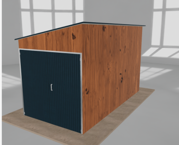 Szerszámos ház 2x4 m, bal oldalra lejtő tetős, aranytölgy