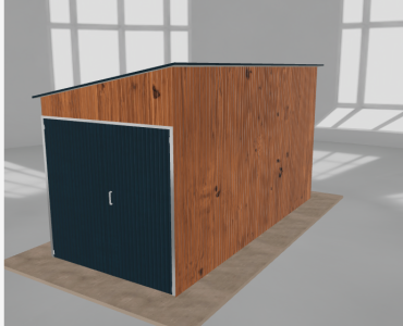 Szerszámos ház 2x4,5 m, bal oldalra lejtő tetős, aranytölgy
