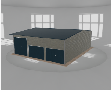Acélcsarnok 9,5x11,5 m, nyeregtetős, alumínium