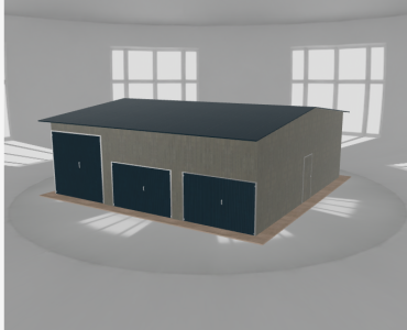 Acélcsarnok 10x10 m, nyeregtetős, alumínium