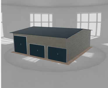 Acélcsarnok 10x10,5 m, nyeregtetős, alumínium
