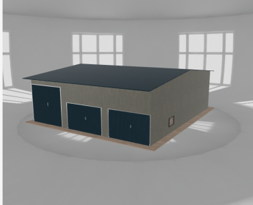 Acélcsarnok 10x11,5 m, nyeregtetős, alumínium