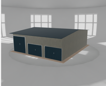Acélcsarnok 10x12 m, nyeregtetős, alumínium