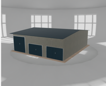 Acélcsarnok 10,5x12 m, nyeregtetős, alumínium
