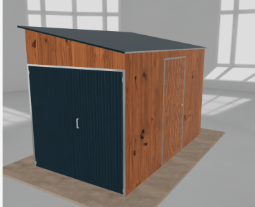 Szerszámos ház 2x3,5 m, jobb oldalra lejtő tetős, aranytölgy