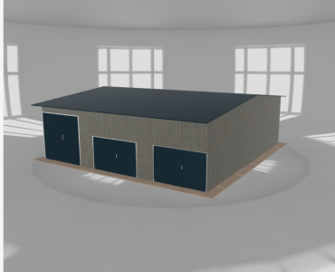 Acélcsarnok 11x11,5 m, nyeregtetős, alumínium