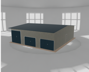 Acélcsarnok 11x12 m, nyeregtetős, alumínium