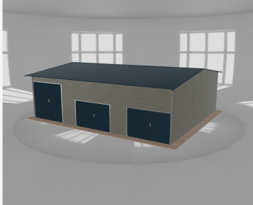 Acélcsarnok 11,5x9,5 m, nyeregtetős, alumínium