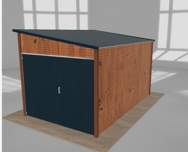 Szerszámos ház 2,5x4 m, jobb oldalra lejtő tetős, aranytölgy