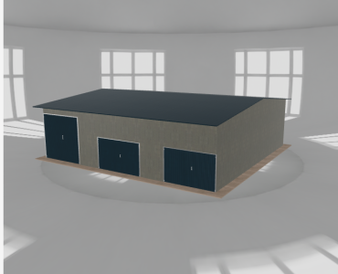 Acélcsarnok 12x11,5 m, nyeregtetős, alumínium