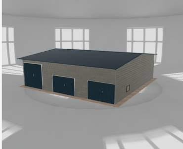Acélcsarnok 12x12 m, nyeregtetős, alumínium