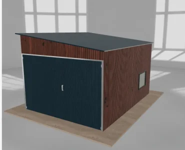 Szerszámos ház 3x4 m, jobb oldalra lejtő tetős, sötét dió
