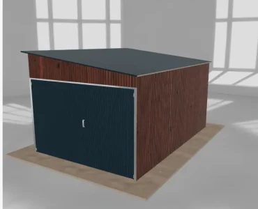 Szerszámos ház 3x4,5 m, jobb oldalra lejtő tetős, sötét dió