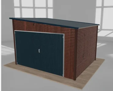 Szerszámos ház 3,5x3 m, jobb oldalra lejtő tetős, sötét dió