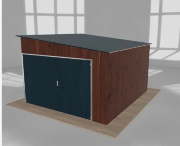 Szerszámos ház 3,5x4 m, jobb oldalra lejtő tetős, sötét dió