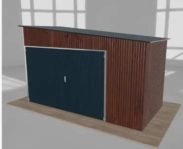 Szerszámos ház 4x2 m, jobb oldalra lejtő tetős, sötét dió