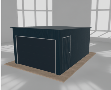 Mobilgarázs 3,5x5 m, egyállásos, hátra lejtő tetős, grafit - model 2