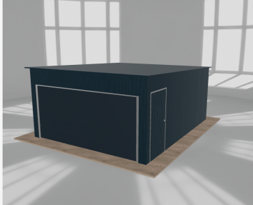 Mobilgarázs 4,5x5,5 m, egyállásos, hátra lejtő tetős, grafit - model 2