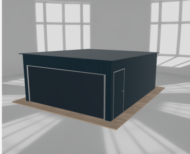 Mobilgarázs 5x6 m, egyállásos, hátra lejtő tetős, grafit - model 2