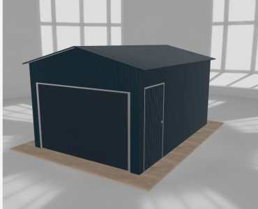 Mobilgarázs 3,5x5 m, egyállásos, nyeregtetős, grafit - model 2