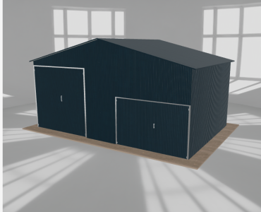 Lemezcsarnok 7,5x5 m, nyeregtetős, grafit, magas
