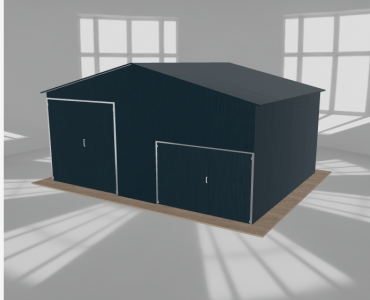 Lemezcsarnok 7,5x6 m, nyeregtetős, grafit, magas