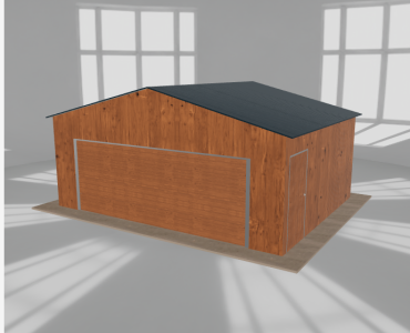 Mobilgarázs 6,5x5 m, egyállásos, nyeregtetős, aranytölgy – Modell 4