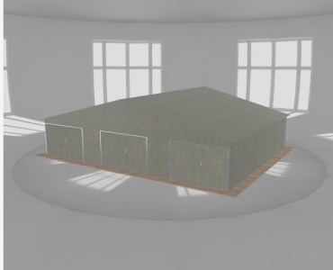 Mobilgarázs 11,5x9 m, háromállásos, nyeregtetős, horganyzott