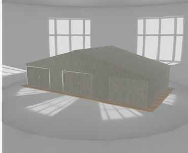 Mobilgarázs 12x6 m, háromállásos, nyeregtetős, horganyzott
